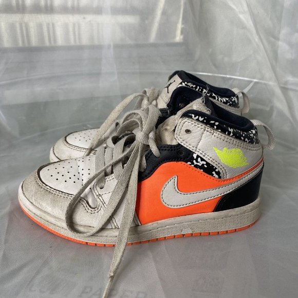 Nike Air Jordan 1 Mid (GS) Composition Notebook  554725-870 Size 12C Boys Youth - Picture 2 of 7